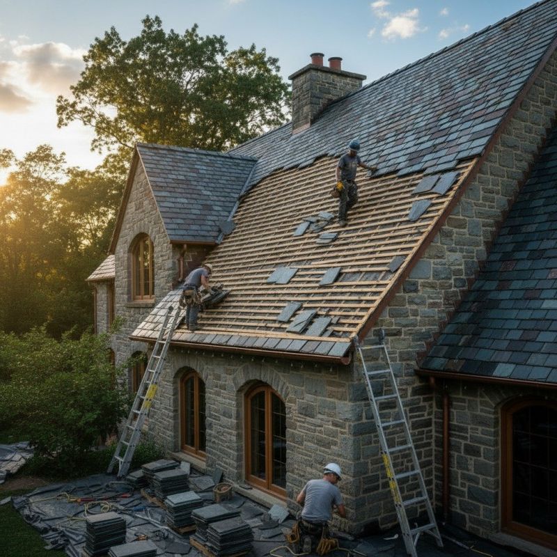 Slate Roof Replacement in Flowery Branch, GA